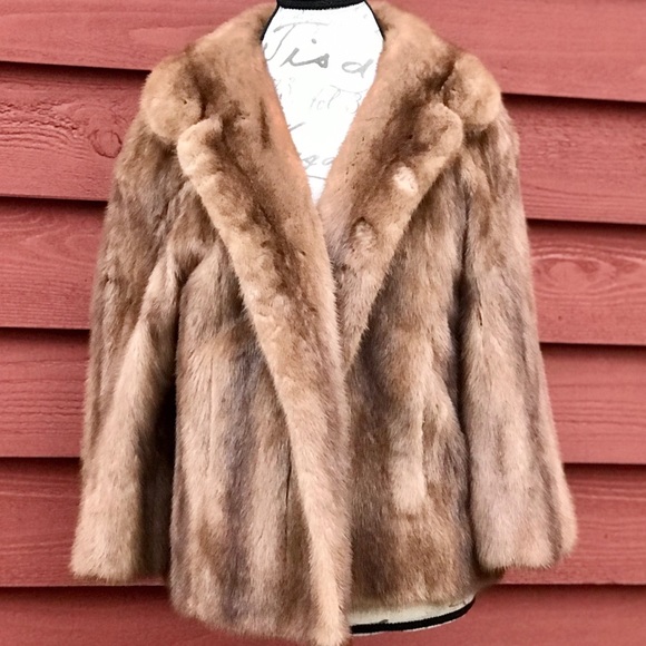 Vintage Jackets & Blazers - GENUINE VINTAGE MINK FUR JACKET CAPELET DAYTON’S
